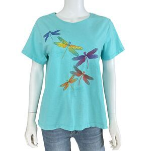 Sabaku Artwear T-Shirt M Southwestern Glittery Dragonfly Graphic Original Art US
